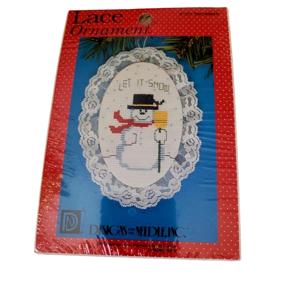 Vintage Lace Ornament Set Of 8 Old New Stock 1989 Designs for the Needle Inc. - Picture 4 of 10